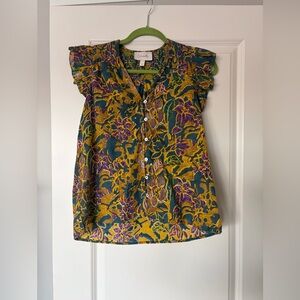 Cleobella Chloe Blouse in Indo Block Print - size XS